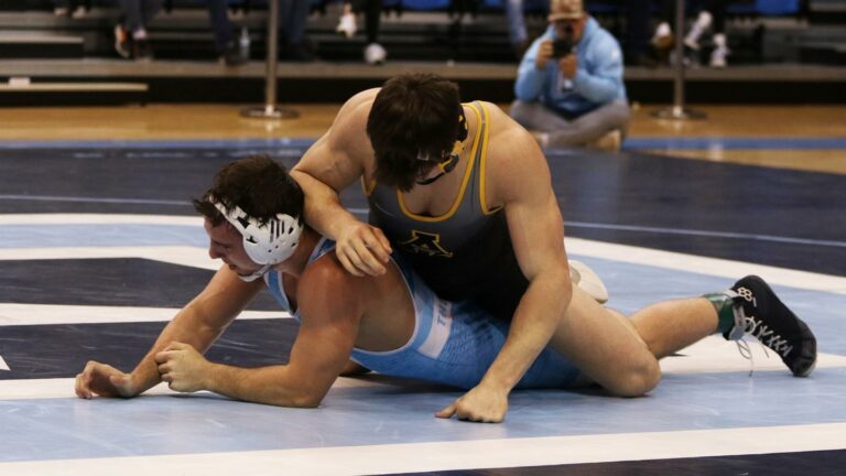 Short on rest, but App State grapplers rumble through Bulldogs, 34-6