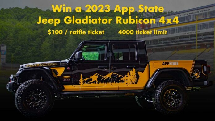 Jeep RubiTrux raffle as App State Athletics fundraiser