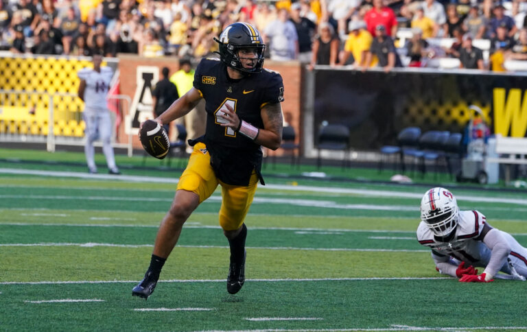 Aguilar ignites Mountaineers to 45-24 win over Gardner-Webb