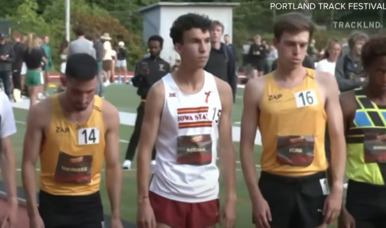 Van der Els falls, but rallies to finish No. 7 in Portland Track Festival elite 5K